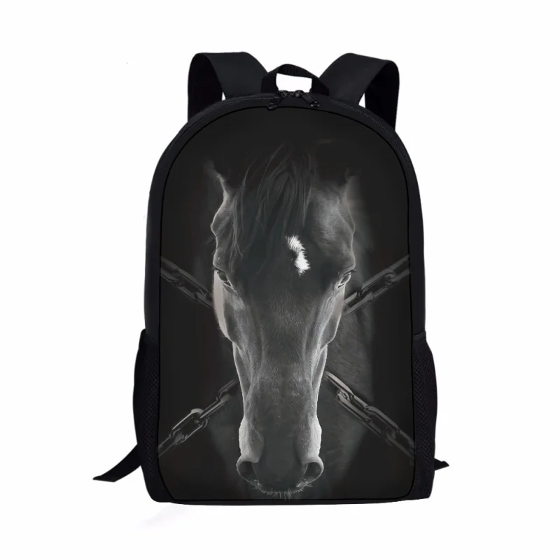 Cool Horse Pattern Print Student School Bag, Space Backpack, PleBag, Travel Bag for Children, Boys and Girls and Teenager, Women and Men