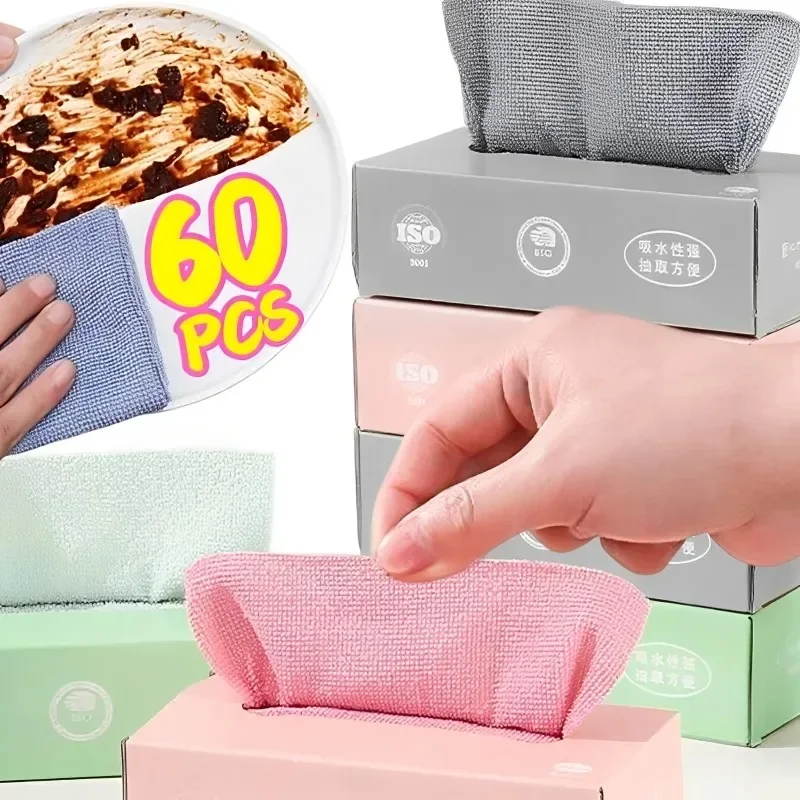 

Microfiber Pull Out Disposable Kitchen Towels Super Absorbent Microfiber Cleaning Cloths for Dishwashing Multi Surface