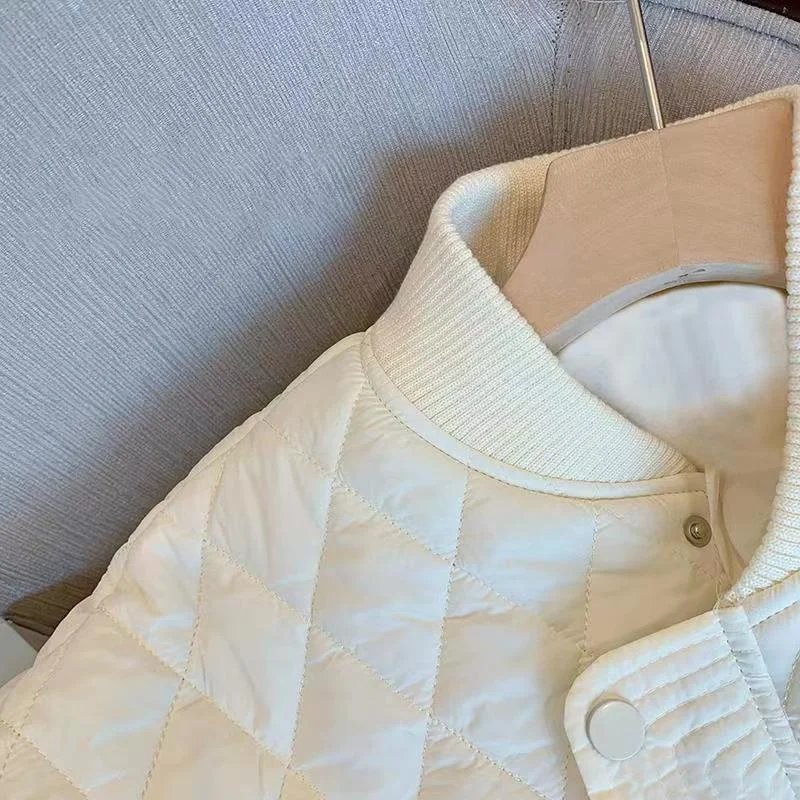 2023 neue Herbst Winter Baumwolle Jacke Lingge Design Baumwolle Mantel für Frauen Koreanische Vielseitige Freizeit Wärme Zipper Oberbekleidung