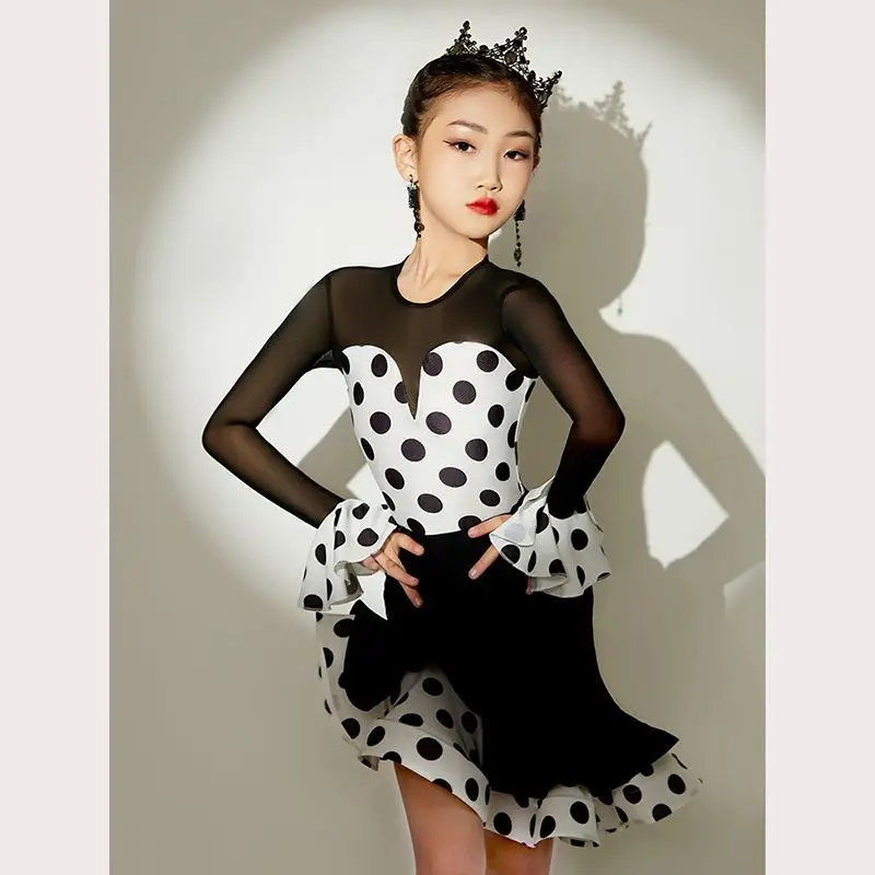 

Индивидуальный женский костюм для латинских танцев для взрослых и девочек, платье для профессиональных тренировок, платье для соревнований, платье с бахромой Faldas