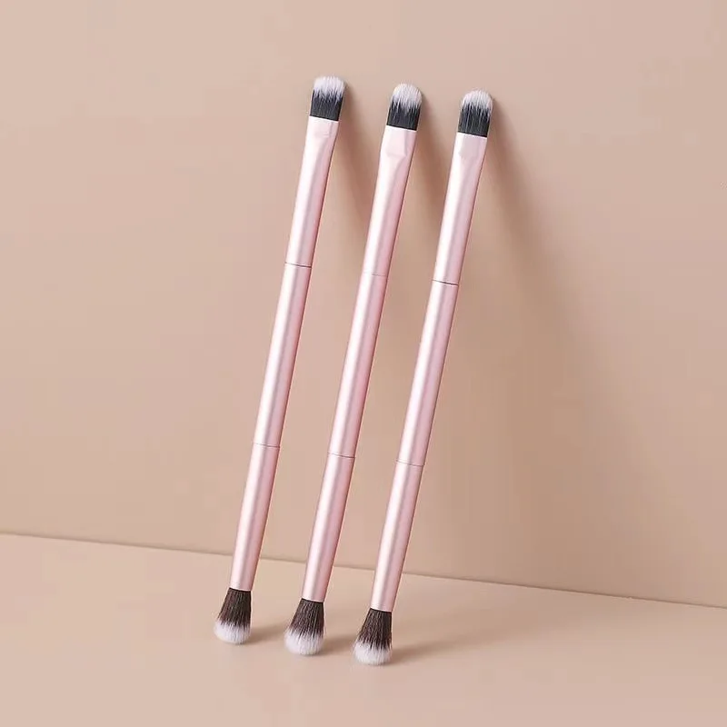 

Innovative double head professional makeup brush All aluminum highlighter makeup brush set
