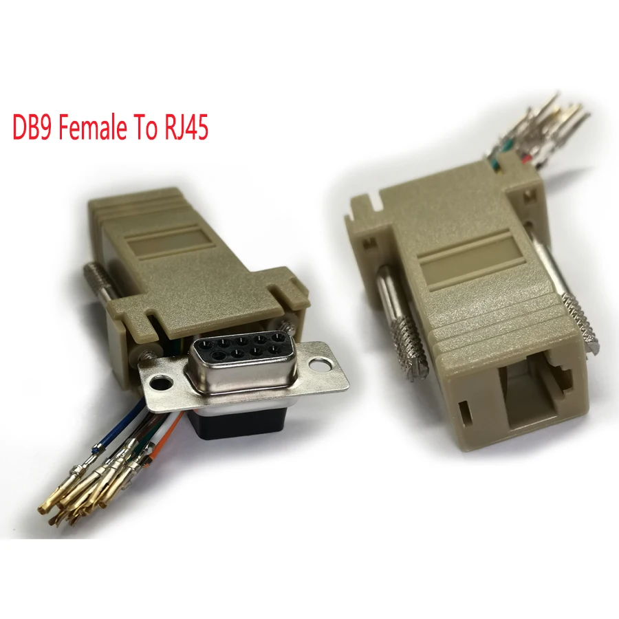 10 Stück/Set RS232 DB9 Buchse/Stecker zu RJ45 Buchse Konverter Verlängerung (5 Stück DB9 Buchse + 5 Stück Stecker) – Detail 4