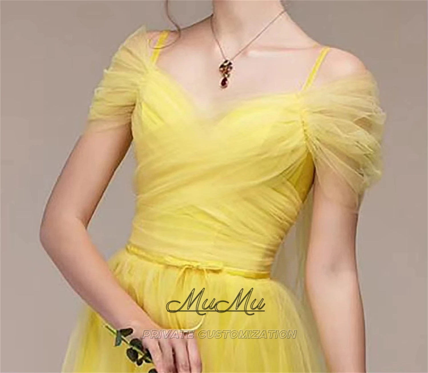 Mumu personalizado vestido de baile feminino vestido de noite elegante vestidos de festa vestido de formatura saia longa amarela participar de uma festa de aniversário