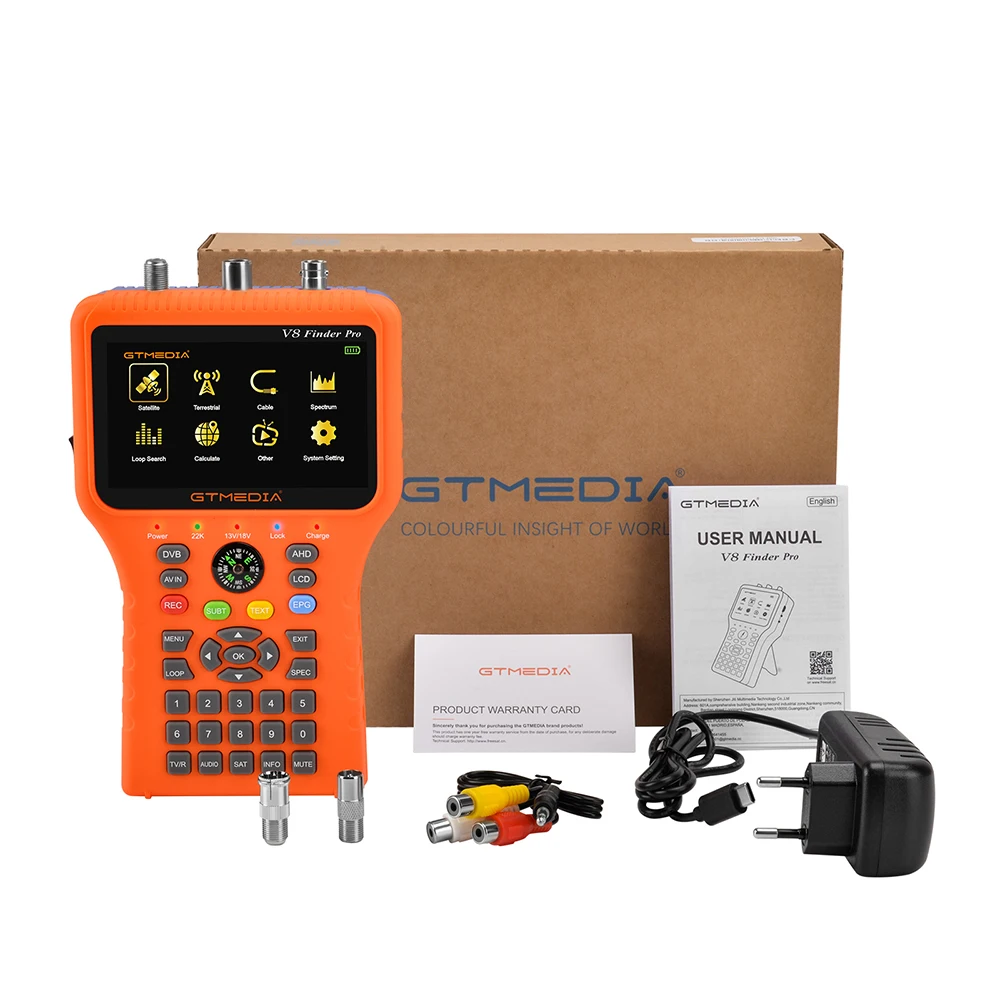 Nowa GTMEDIA V8 Finder Pro/Finder2 HD H.265 lokalizator sygnału satelitarnego S2X/T2/C/ATSC-C automatycznie oblicza kąt AZ,EL Support ACM AHD