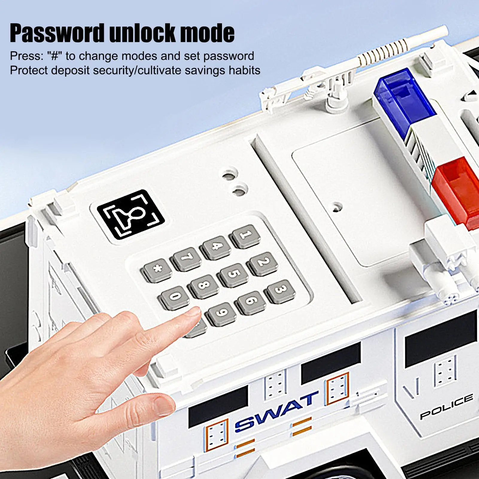 Crianças banco de moedas multi-função forma de carro banco de dinheiro para crianças caminhão caixa de poupança de dinheiro com luzes de música para crianças moeda de dinheiro