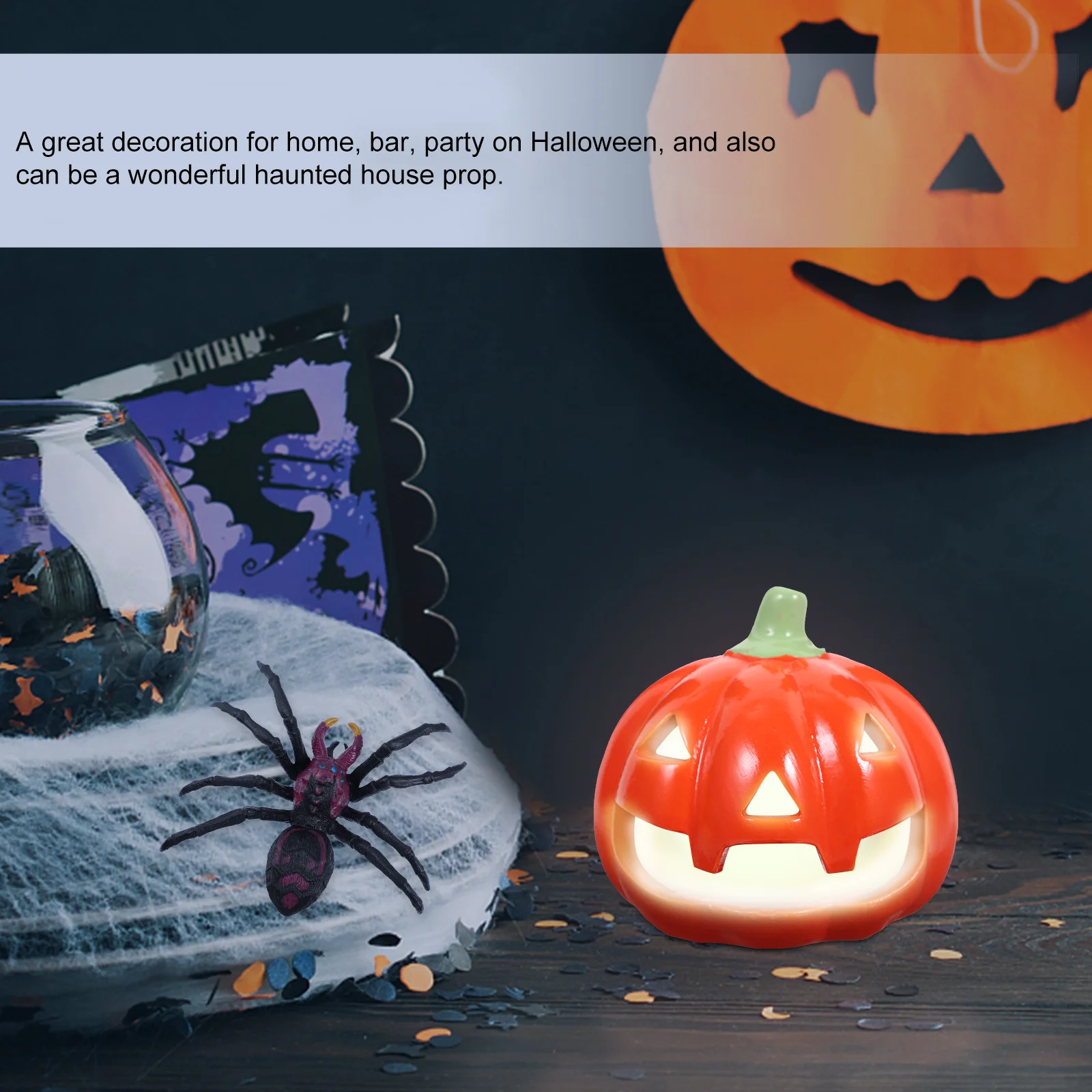 

Pumpkin Holder Ceramic Halloween Party Tea Light Candlestick Stand Decorative Home Festival Holder