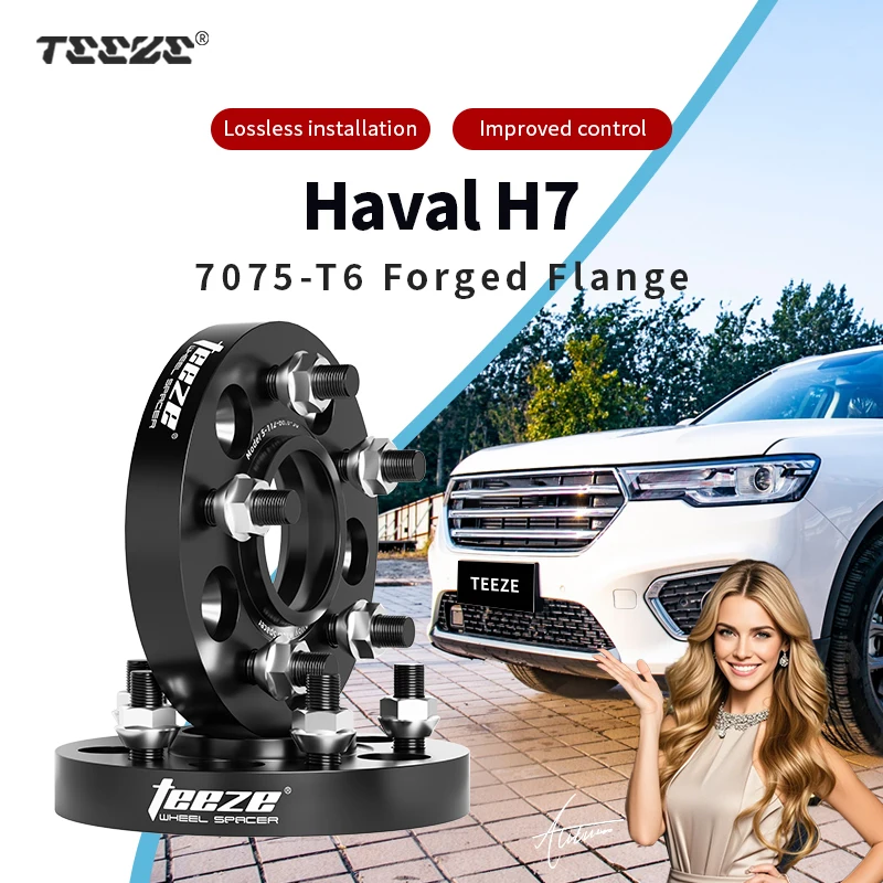 

Teeze 2/4pcs 5x114.3 CB 66.6mm M14x1.5 Hub Centric Black Forged wheel spacer For Haval H7 Flange Plate 15/20/25/30/35mm