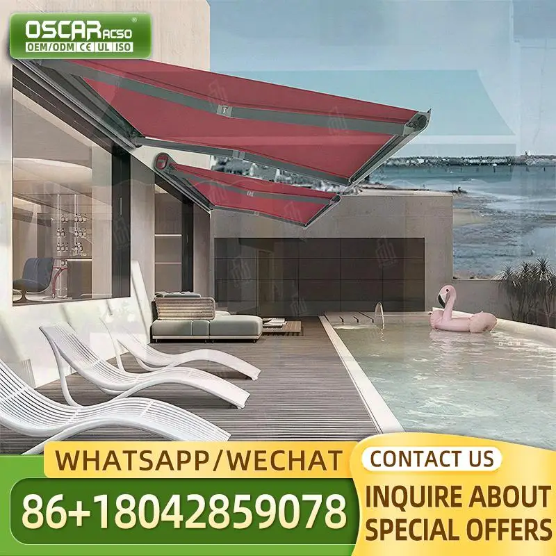 

Swing Retractable AntiUV Awning for Outdoor Shading on Window Terrace Balcony Retractable Awning