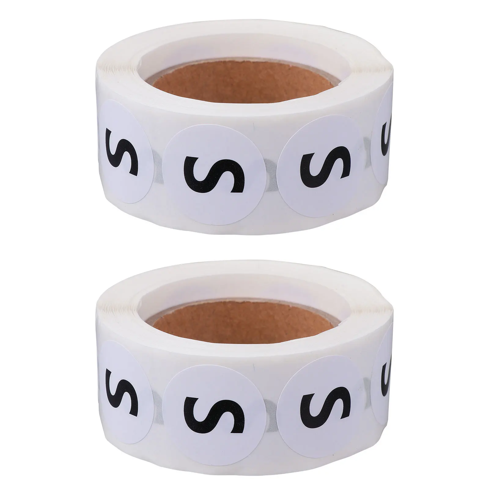 2 Roll Premium Clothing Size Stickers Self-Adhesive Multi-Functional Round Label for Gloves Hats Shirts Sweaters Coats