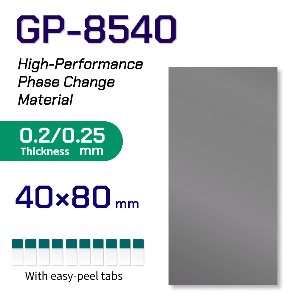 GEEKTC GP-8540 Faseveranderend materiaal PCM thermische pasta pad voor CPU, GPU, consoles, grafische kaarten, laptops, processors, PTM