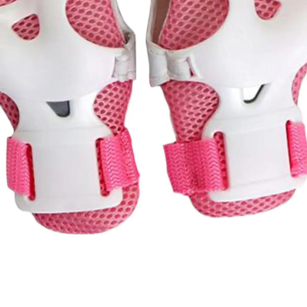 

6-шт детский роликовый коньки велосипед наколенник наручные налокотник розовый