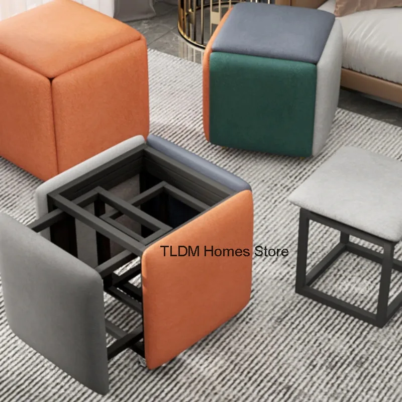 Combination Stool Household Small Low Stool Internet Celebrity Living Room Coffee Table Folding Bench Stackable Chair Modern