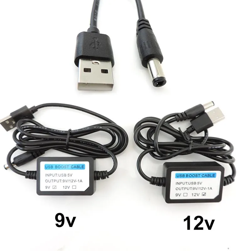 

USB Charge Power Boost Cable DC 5V to 9V/12V 1A 5.5mm x2.5mm Step UP Module Converter Adapter wire Boost Component for router