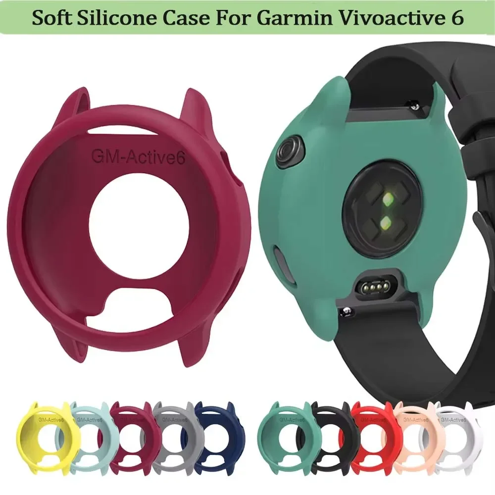 1X Soft Silicone Case For Garmin Vivoactive 6 Active6 Smartwatch Protective Skin Shell Protector Cover Bumper Guard Frame