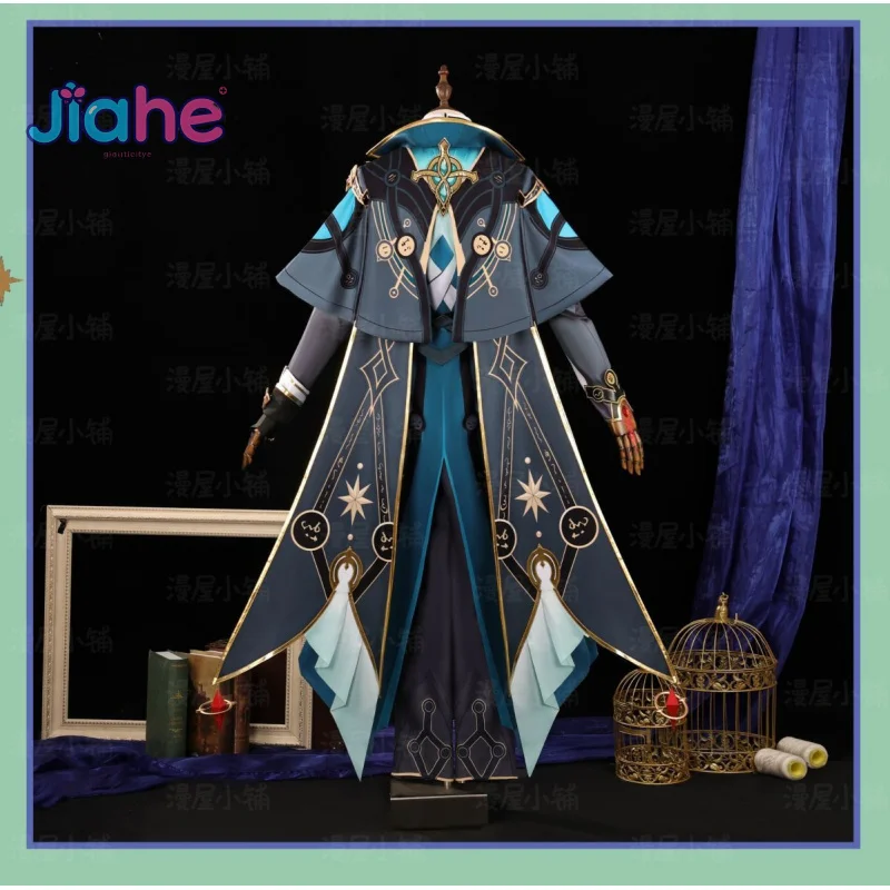 Anaxagoras Game Honkai: Star Rail Косплей Костюм Хэллоуин Карнавал Красивое Пальто Перчатки Маска Глаз Реквизит Парик Мужская Униформа Новый Комплект