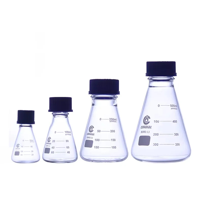 lab Erlenmeyer Flask Narrow Neck Experimental Bottle Conical Flask 10ml 25ml 100ml 250ml 500ml 1000ml 1235L