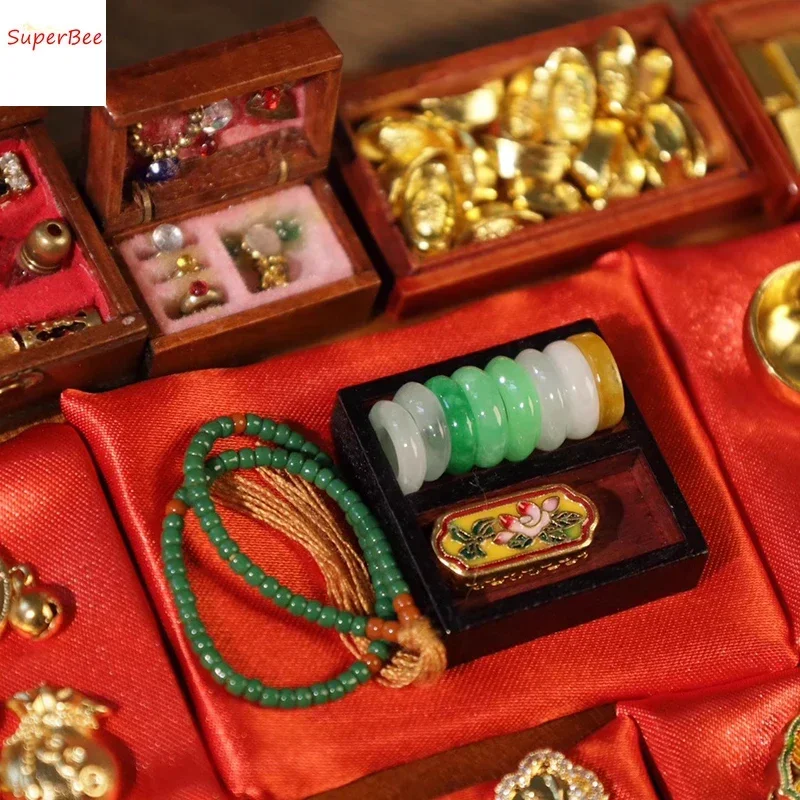 Dollhouse Miniature Items Mini Simulation Ancient Style Dowry Jewelry/Accessory Doll Decoration Accessories Children's Gift