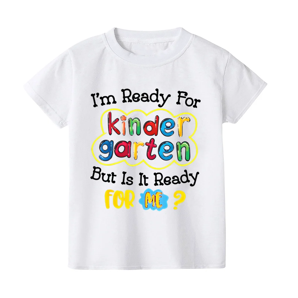 Kids First Day of Kindergarten Funny Back To School T-Shirt for Girl Boy Kindergarten PRE-K First Day of School Top Clothes