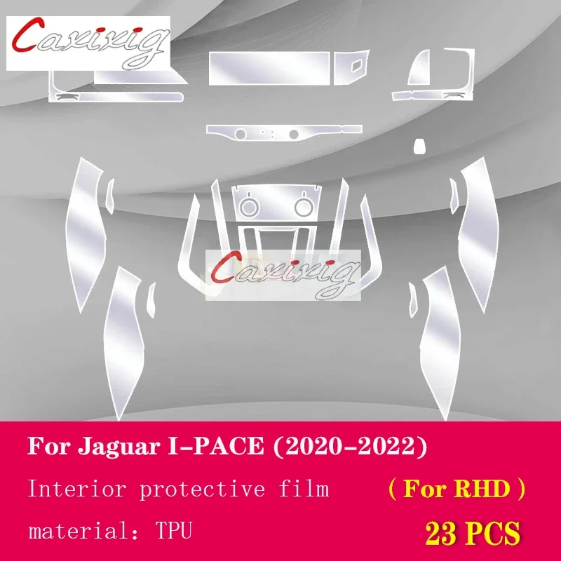 For Jaguar I-PACE 2020-2022Car Interior Center console Transparent TPU Protective film Anti-scratc Repair film Accessories Refit