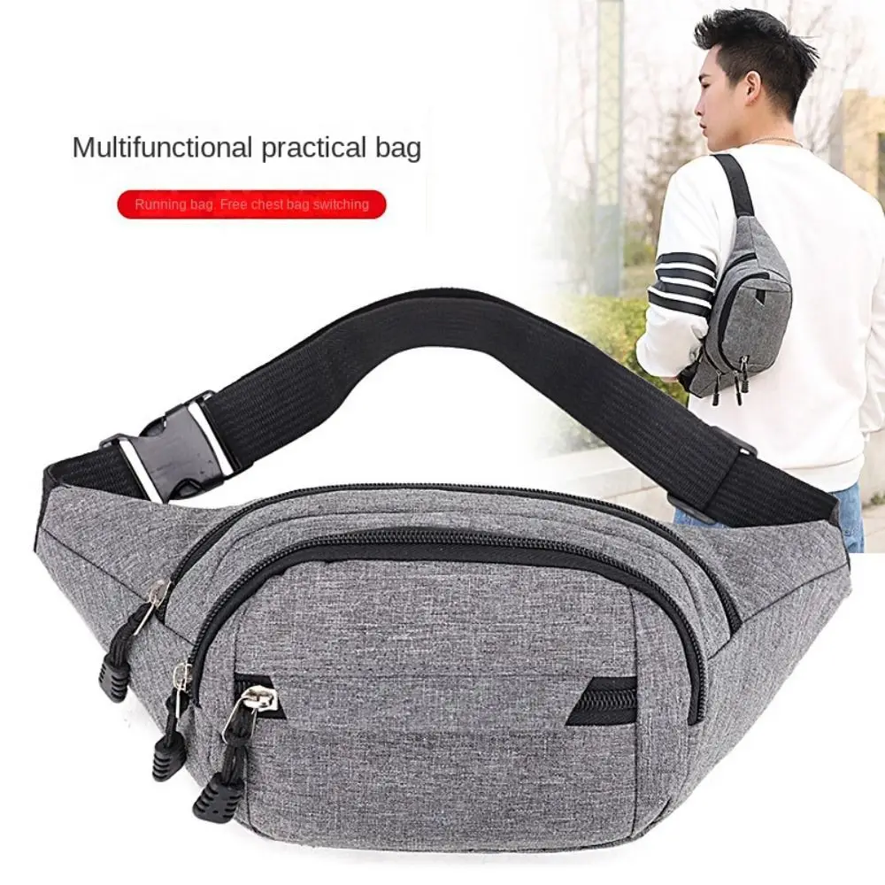 

Close Fitting Waist Bags Men Waist Bag Fashion Anti-theft Fanny Pack Mobile Phone Waist Pack Multi-layer Chest Bag Sports