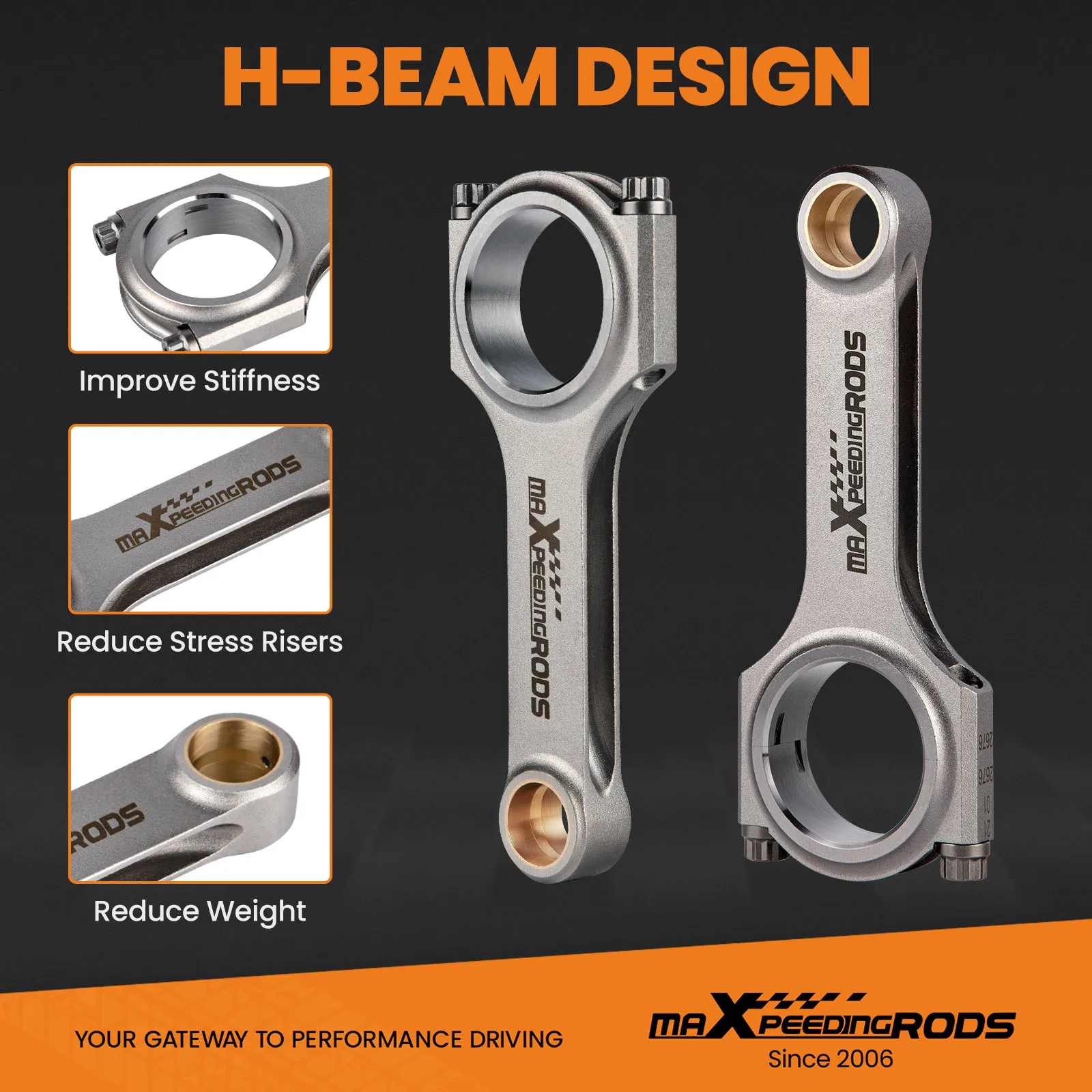 H-Beam Connecting Rods For Chevrolet - LS-Series V8 engine 5.7