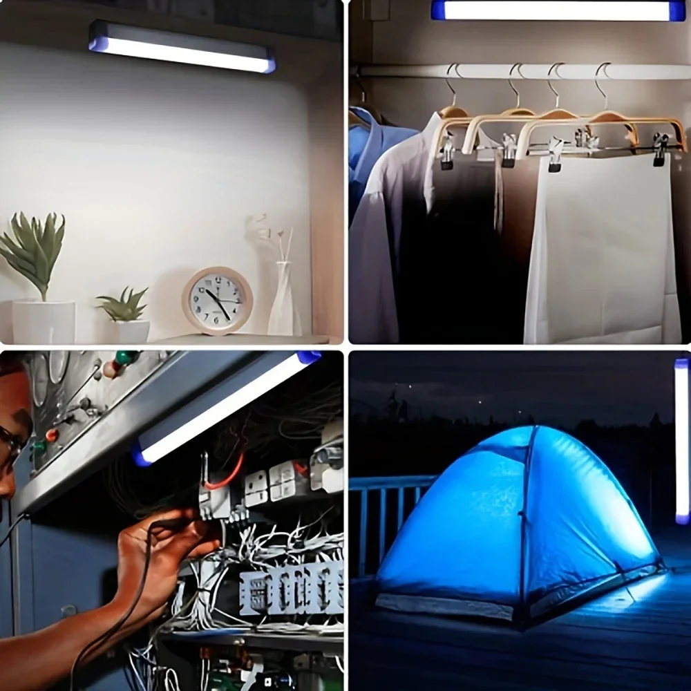 Portable LED Long Strip Emergency Light Rechargeable Outdoor Lighting Camping Work Light MagneticSuspension Portable Light Bulb