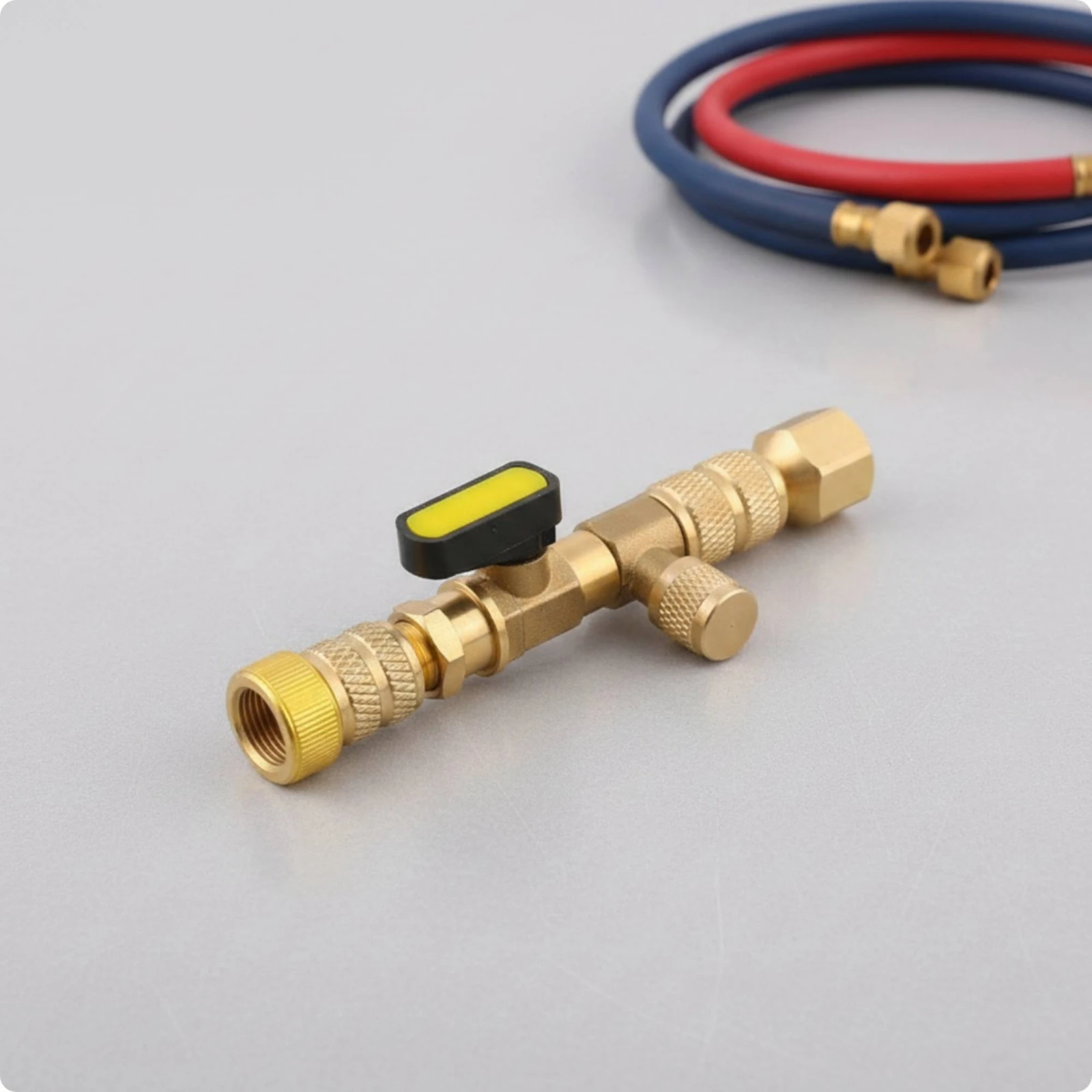Outil de dépose de valve en laiton massif, outil de valve HVAC robuste moleté pour techniciens, entretien de climatiseurs