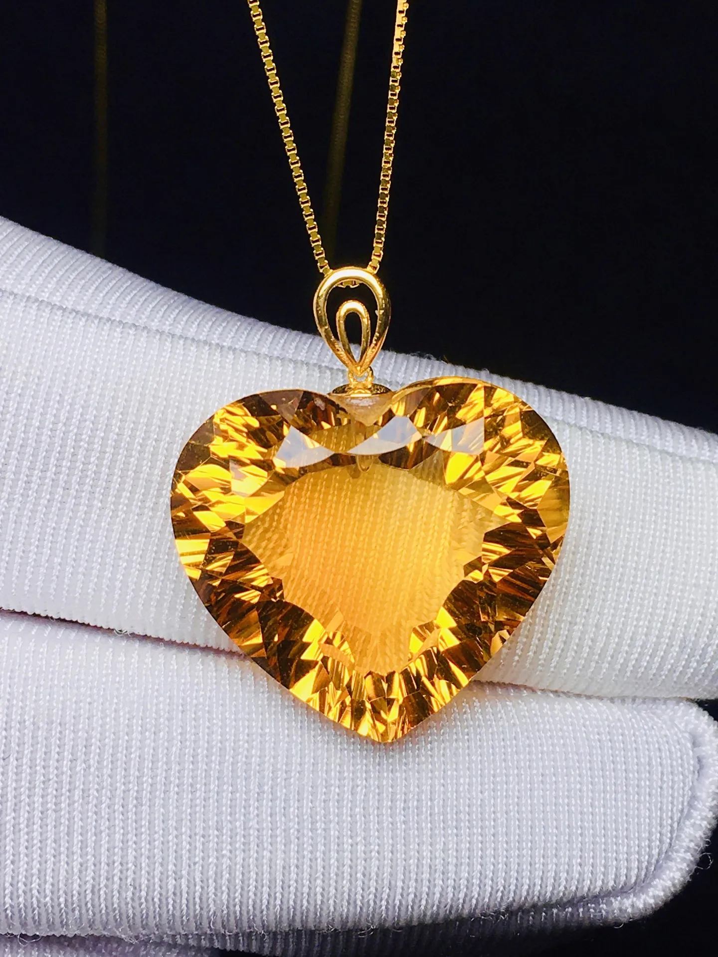 

Кулон с натуральным сердцем и цитрином, ожерелье, ювелирные изделия для женщин и мужчин, подарок, 18-каратное золото, Бразилия, целебный кристалл, 18 мм, бусины, драгоценный камень AAAAA