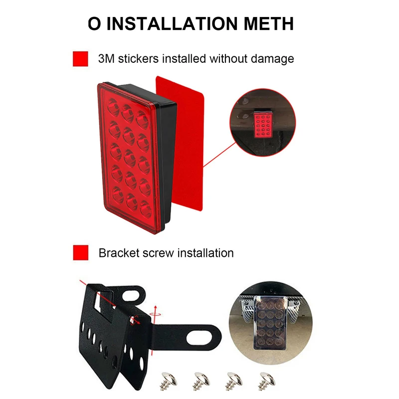 12V F1 Style 15LED Rear Taillight Brake Pilot Lights Flash Warning Reverse Stop Safety Signal for Car Moto SUV
