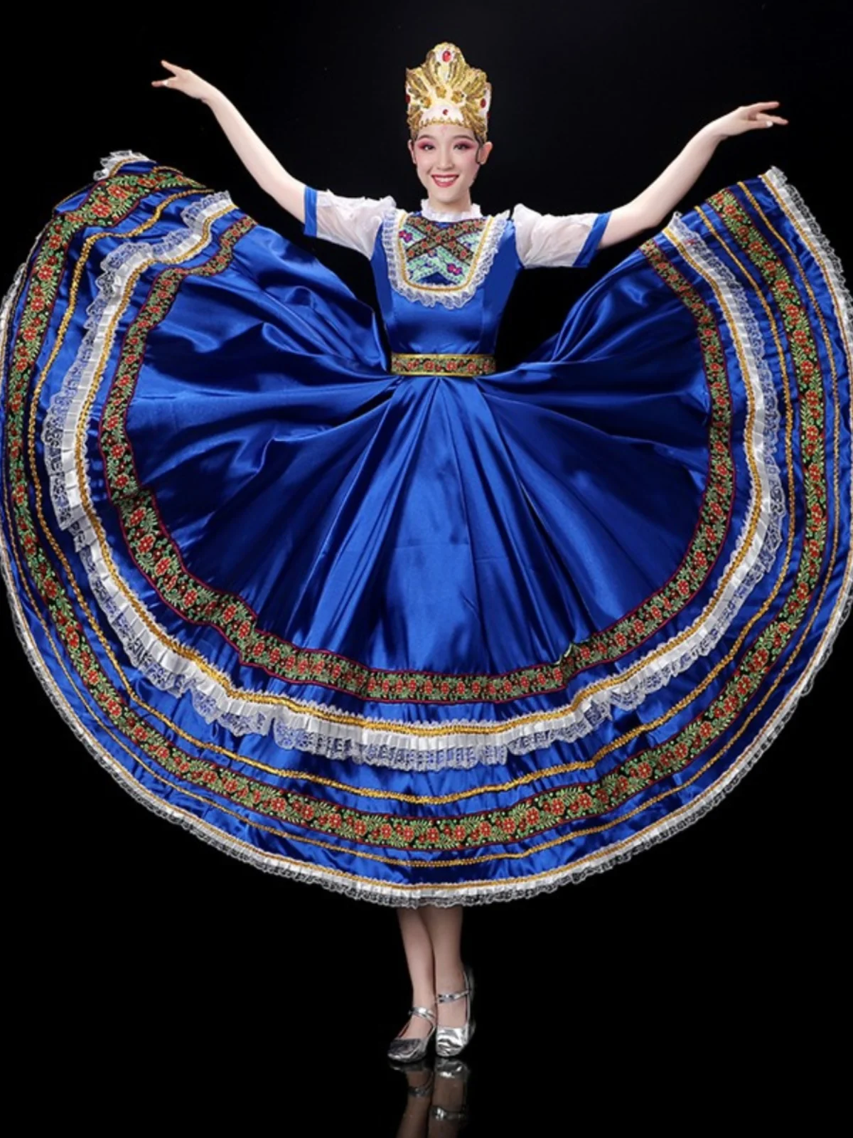 Costume da danza popolare russa Abito da corte europea Principessa cameriera Apertura Danza Grande gonna altalena