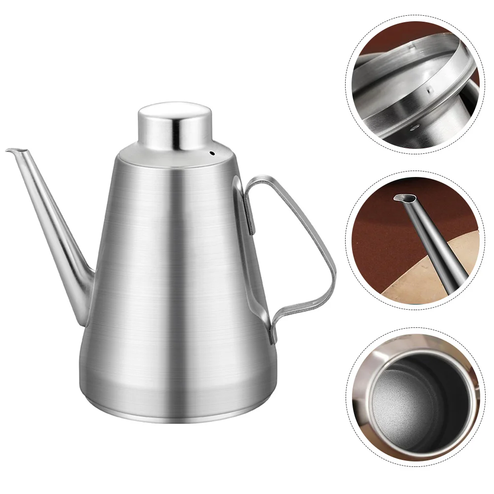 

Oil Dispenser Stainless Steel Oil Container Grease Pot Vinegar Bottle Multi-Functional Kitchen Storage with Comfortable Handle