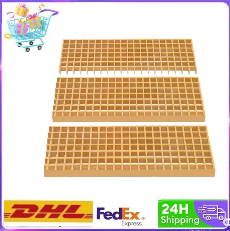 3PCS 31.49*9.44*1.49 in Frp Grating Cover Drain Outdoor Kitchen Sewer Grille Garage Floor Grille Trench Grate Sewer Accessories