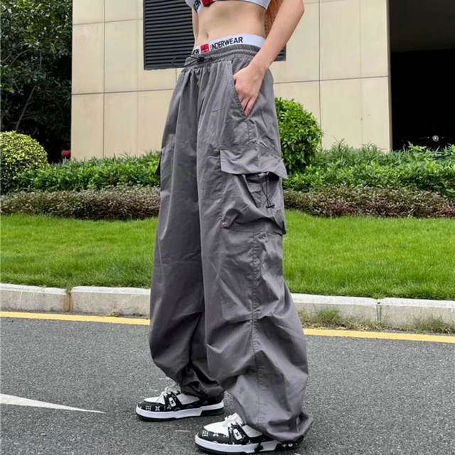 Yaz para ut siyah pantolon kad n hippi Streetwear boy cepler kargo pantolon Harajuku geni bacak Baggy Sweatpants kad nlar AliExpress