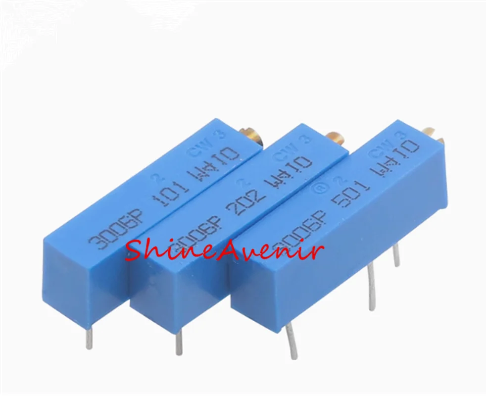 10PCS 3006P-1 precision multi turn adjustable potentiometer 100R/200R/500R/1K/2K/5K/10K/20K/50K/100K/200K/500K/1M