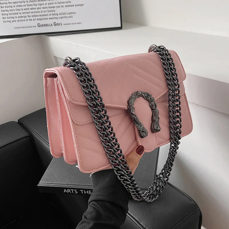 2023 New fashion Women candy color single shoulder Chain Crossbody Bags For Women Handbags Shoulder Bags Messenger Female Za Clu