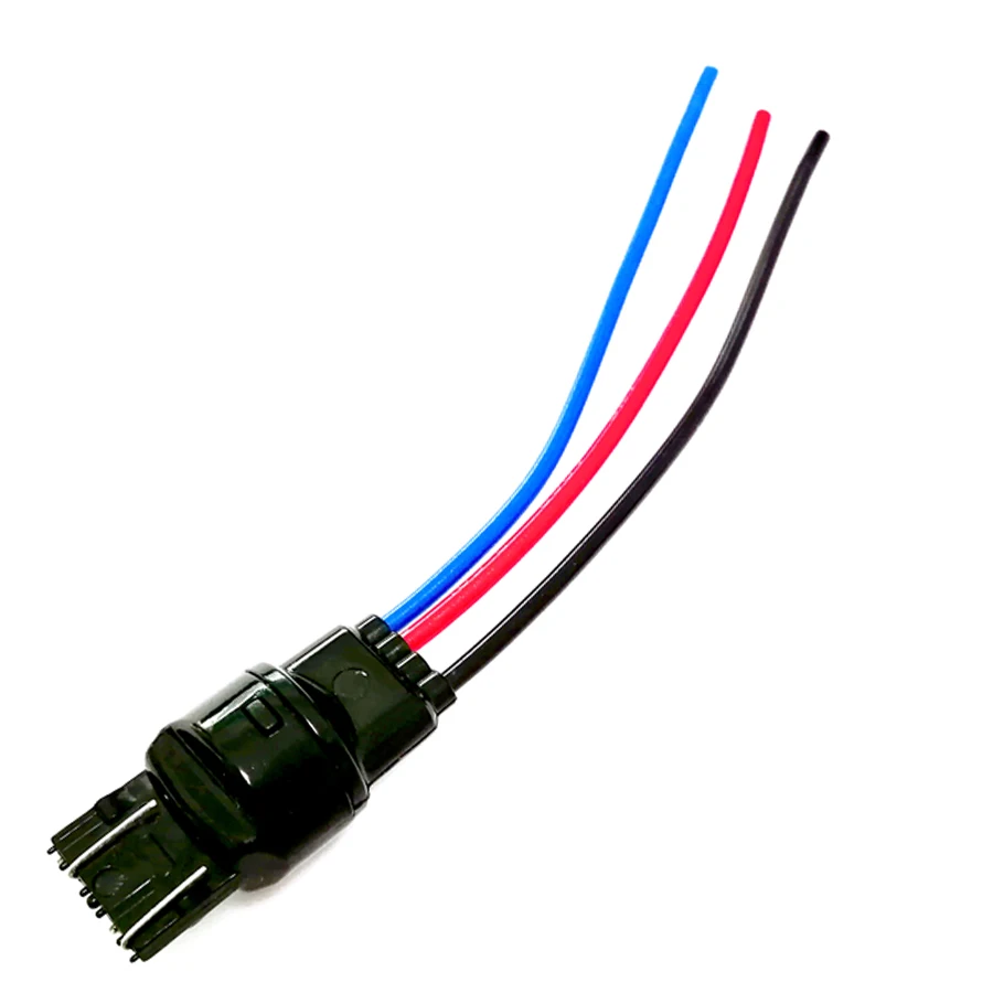 Adaptador de enchufe T20 7443 W21/5W, Base de enchufe macho, conector de cable extendido, 10cm, 1 par