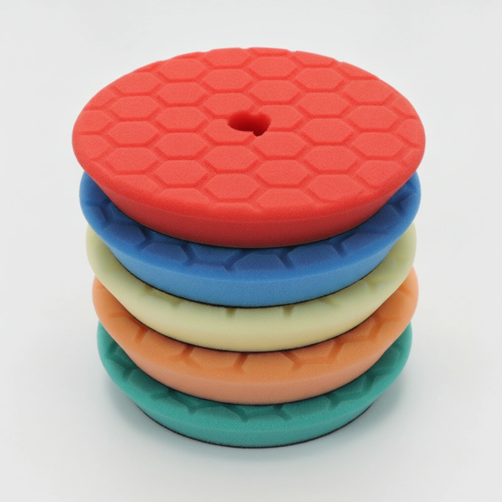 5 Pieces Polishing Sponge Pads High Quality Polishing Pads with Center Hole Buffing Pad Flexible Mixed Size for Detailers