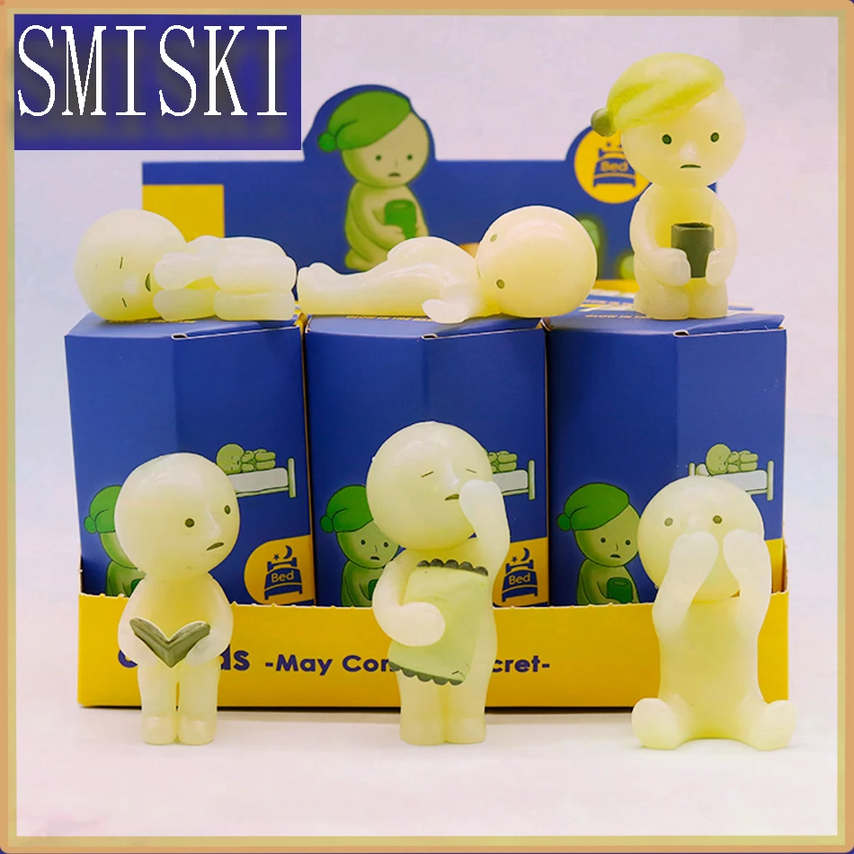 

SMISKI серия для спальни, светящаяся в темноте кукла, слепая коробка, угловая декоративная настольная модель, рождественские игрушки, подарки-сюрпризы для фанатов