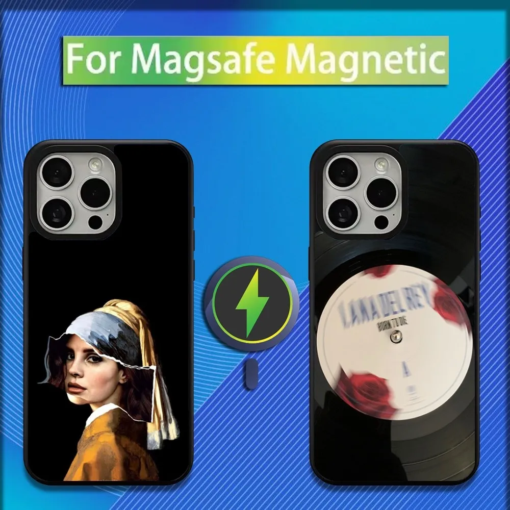 Singer L-Lana D-Del R-Rey Phone Case For iPhone 16,15,14,13,12,11,Plus,Pro,Max,Mini Magsafe Magnetic Wireless Charging