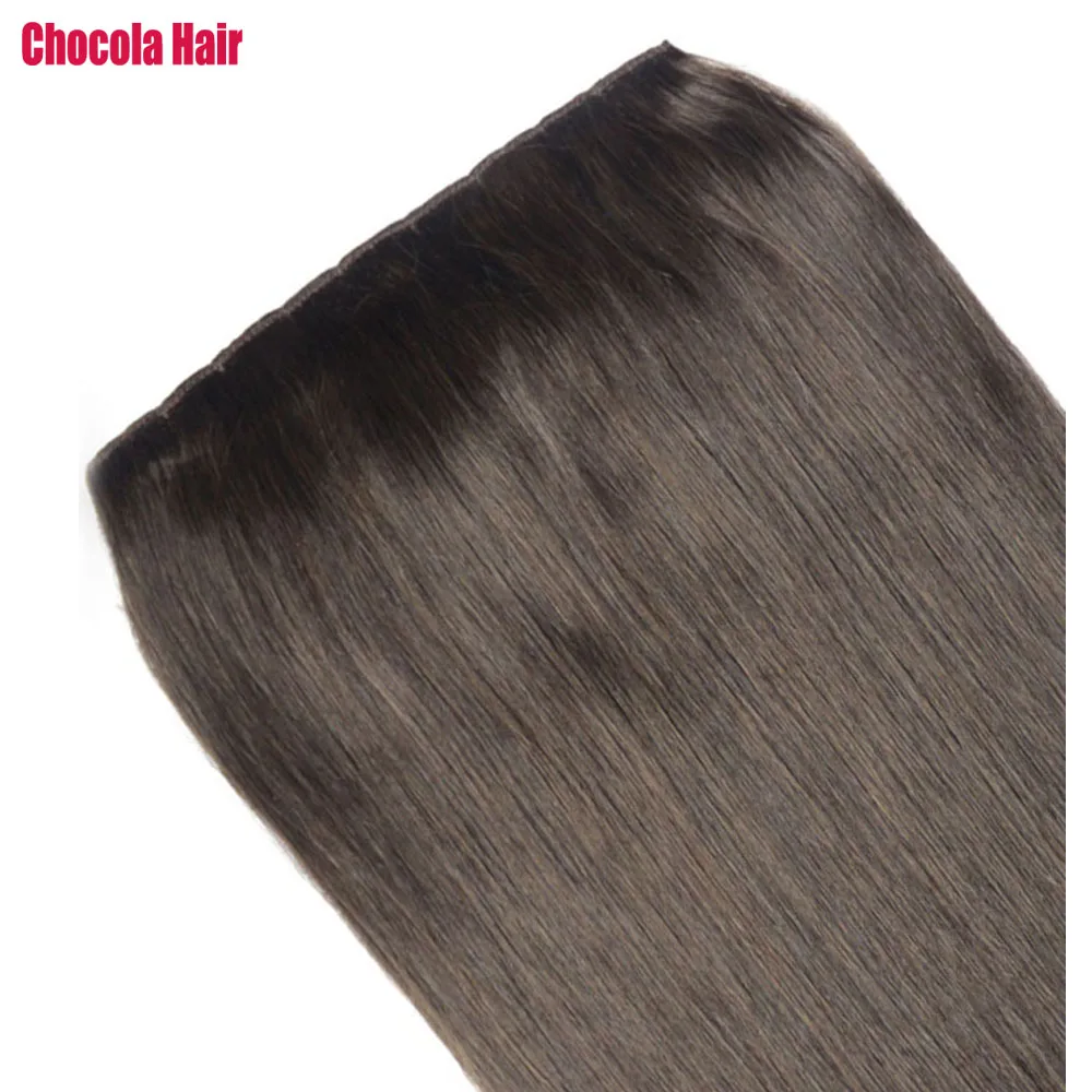 Chocola  Brazilian Remy Clip in Human Hair Extensions 1pcs set Clip In Human Hair Extensions Dark Colors