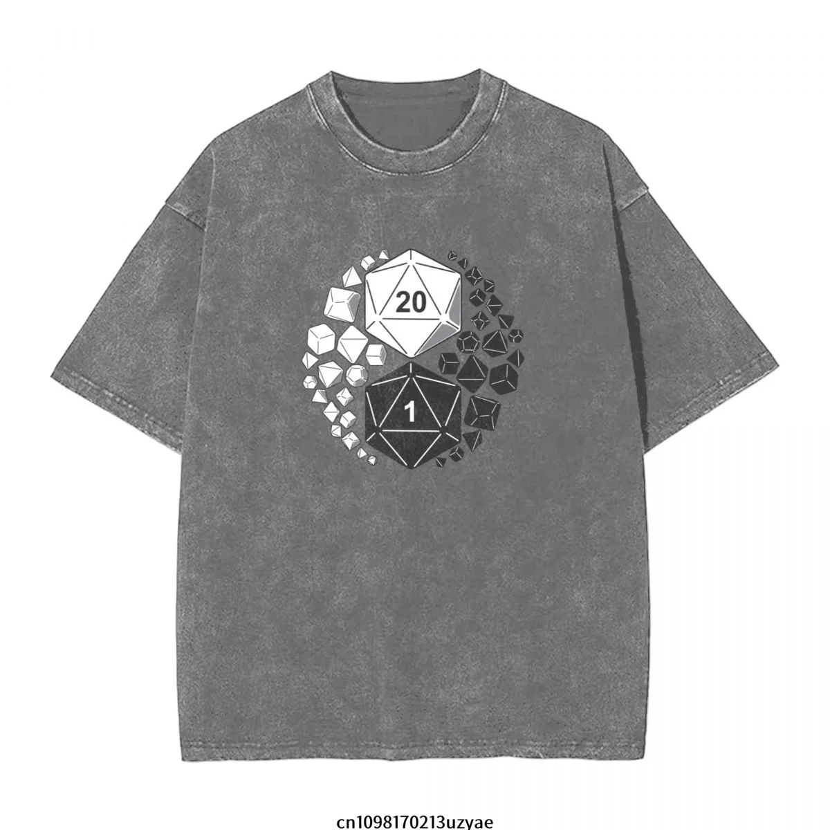 

Dungeons And Dragons Yin Yang Men's Vintage Cotton Short Sleeve T-Shirt Summer Hip Hop Tee shirt