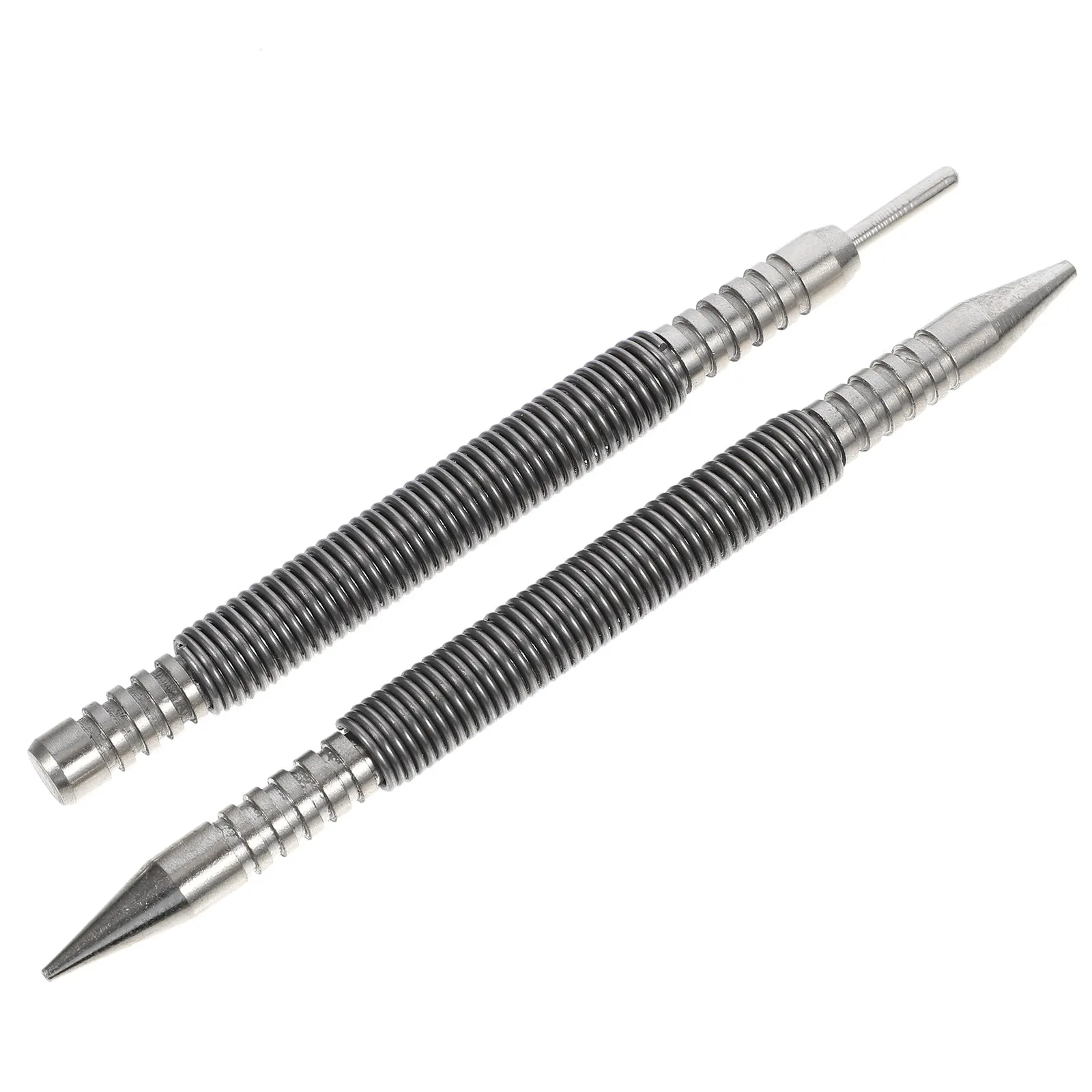 2Pcs Glass Metal Spring Nail Punch Set For For Woodworking Mechanics Carbon Steel Tool Center Accurate Marking