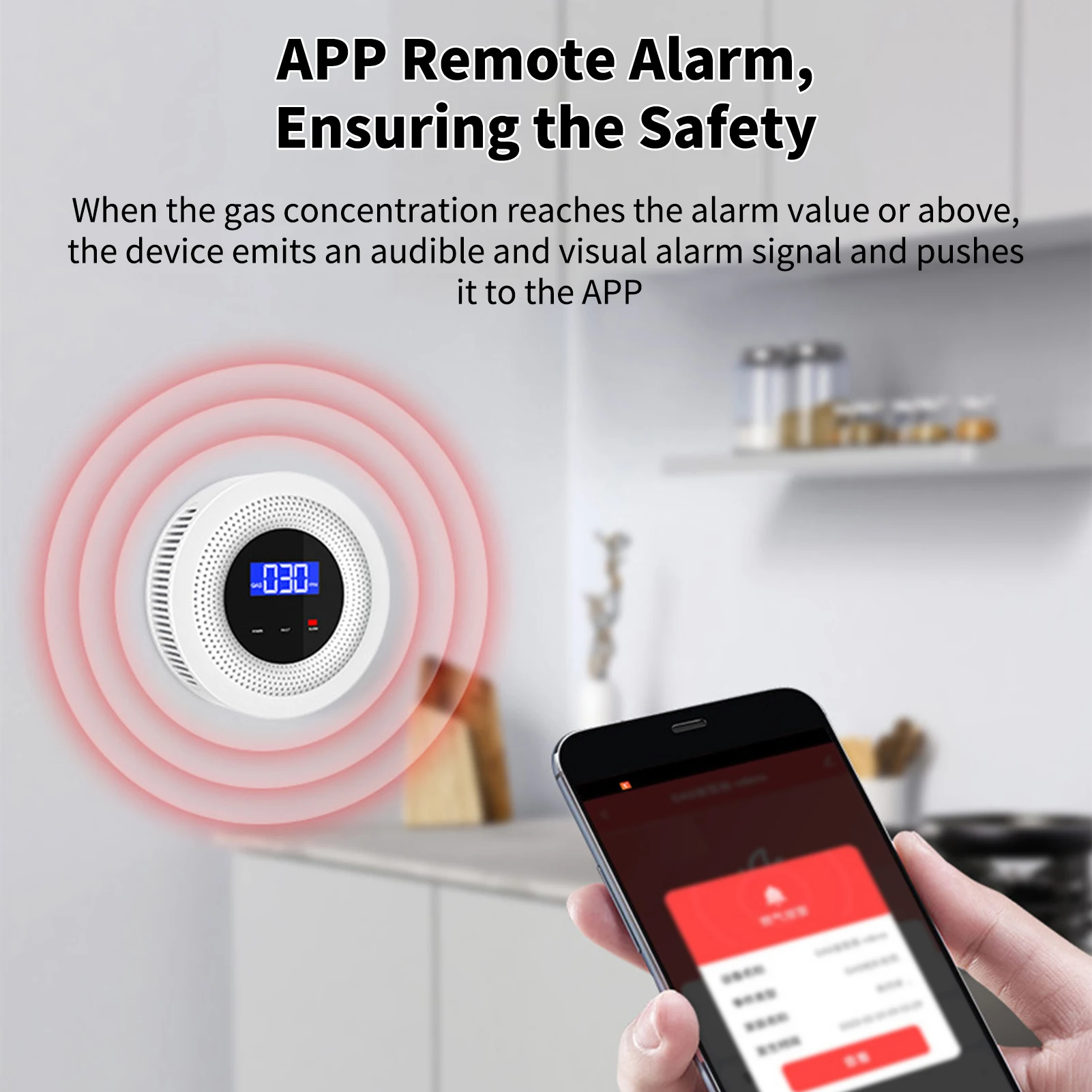 WiFi Gas Leak Alarm Household Smart Gas Detector Combustible Gas Leakage Detecting Sensor for Natural Gas Biogas Methane