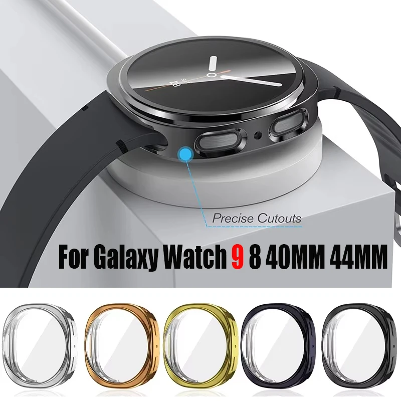Soft TPU Case For Samsung Galaxy Watch 9 8 40mm 44mm Full Coverage Bumper Protective Case Cover Galaxy Watch 9 44 mm Accessories