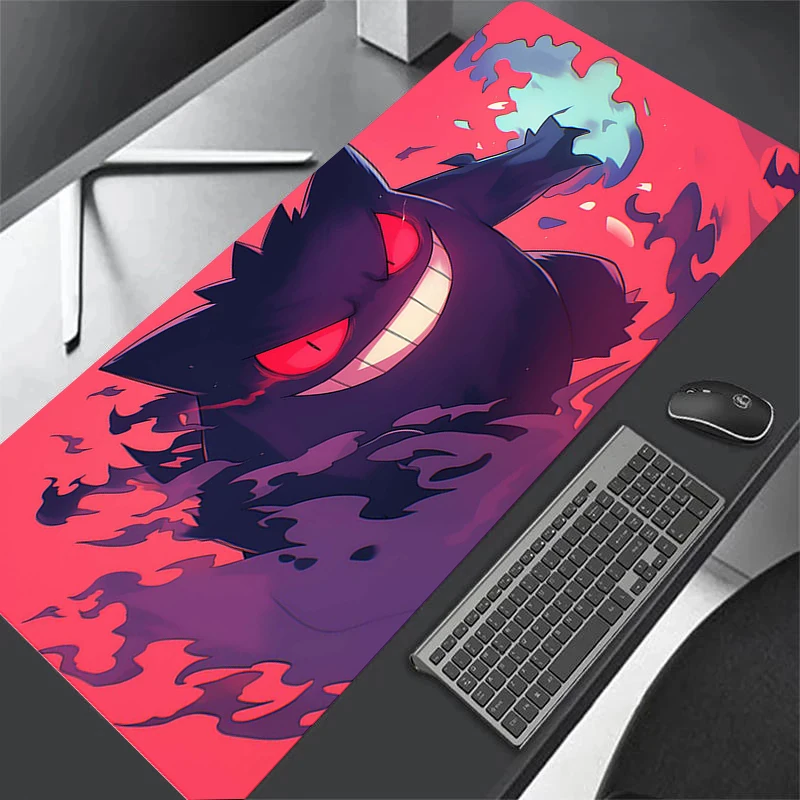 لوحة ماوس كبيرة 900x400 غير قابلة للانزلاق Gengar P-pokemon G-Gengars حصيرة لوحة المفاتيح ألعاب الكمبيوتر لطيف المطاط Kawaii الجدول منصات أجهزة الكمبيوتر المحمولة الألعاب