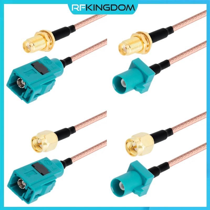 Rg316 fakra z plug para sma fêmea macho adaptador gps antena cabo de extensão para veículo navegação gps rádio do carro estéreo 15cm a 1m