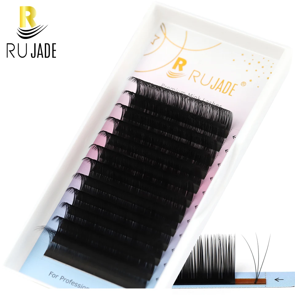 

Lashrujade Eyelashes Extension Matte Black Soft Natura Mink Faux Individual Russian Volume Lash Regular Classic Lashes Extension