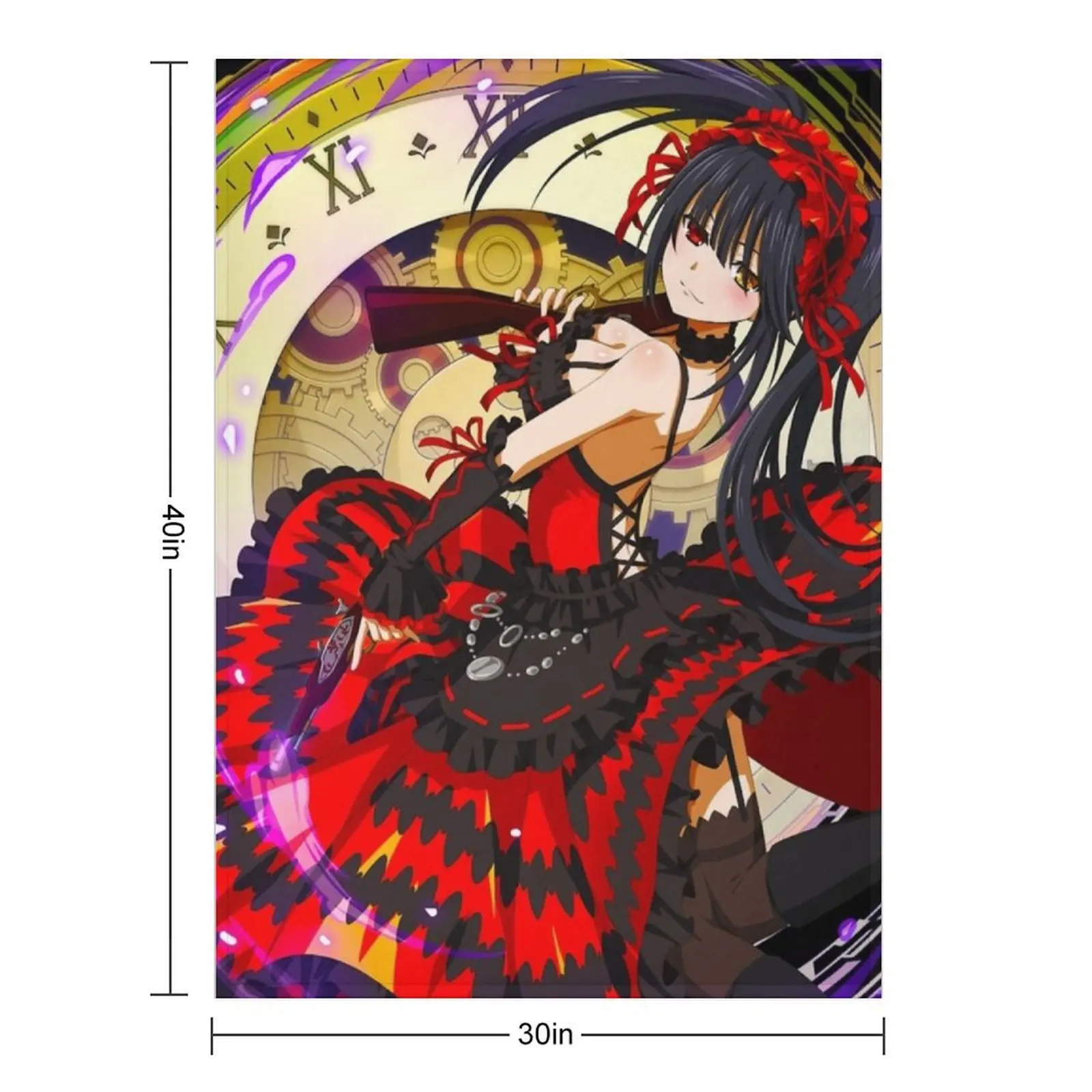 Kurumi Tokisaki | Date A Live | Anime Throw Blanket Bed covers Luxury Thicken christmas gifts Hairy Blankets