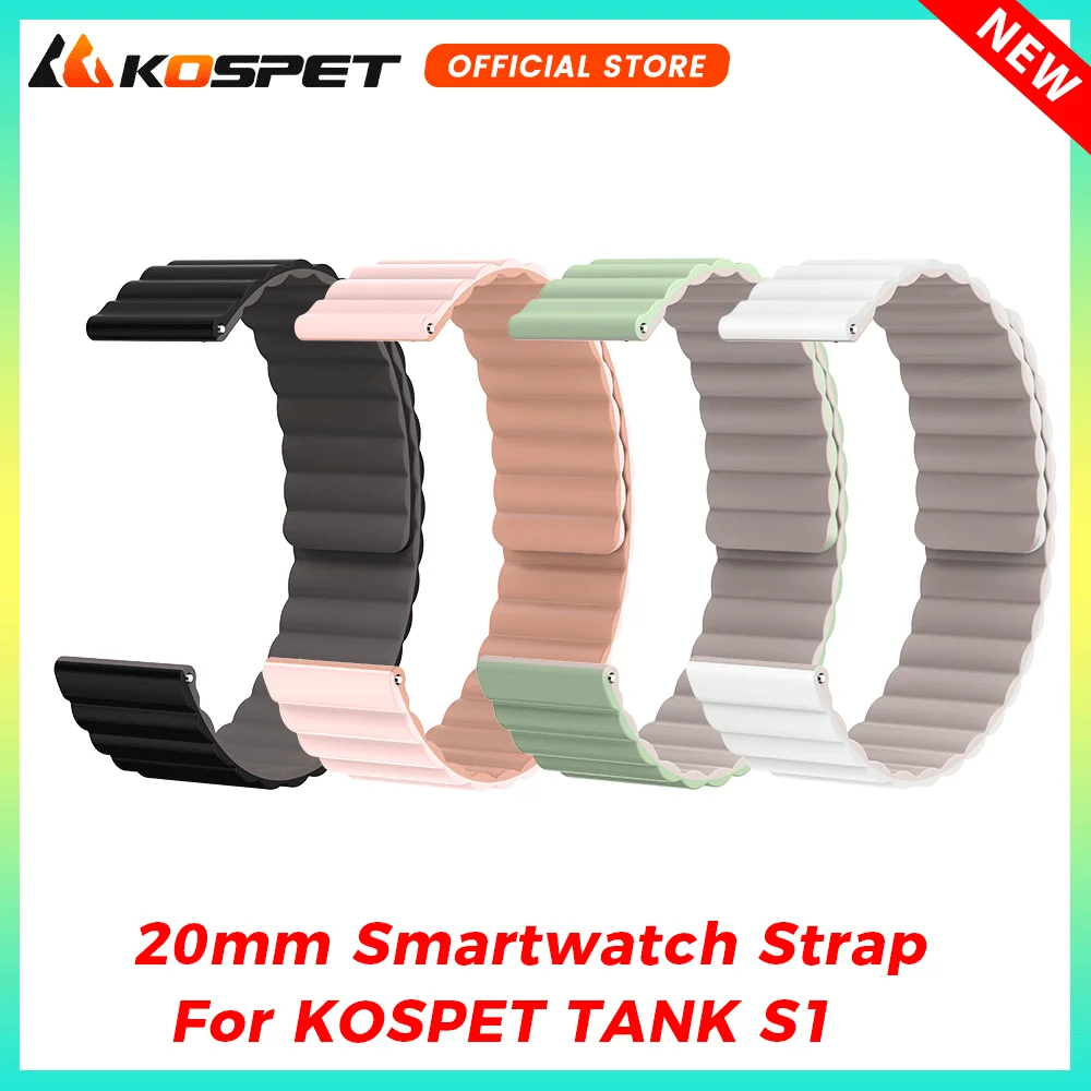 20MM Magnetic Strap For KOSPET TANK S1 Smartwatch Silicone Watch Bracelet Quick Release Waterproof Fashion Wristband Men Women