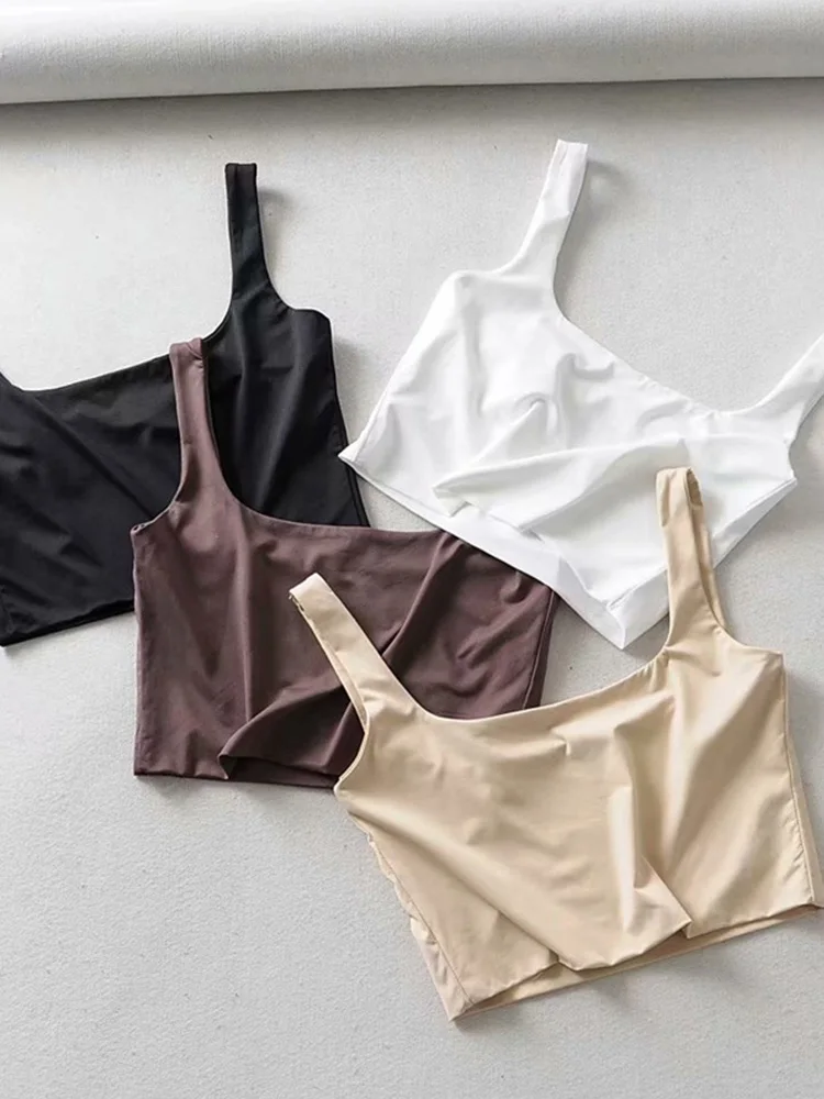 Hot Sale 2024 Summer Women Sexy Sleeveless Tops Fashion Short Square Collar Tank Tops 4 Colors